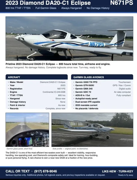 2023 Diamond DA20 Katana for sale
